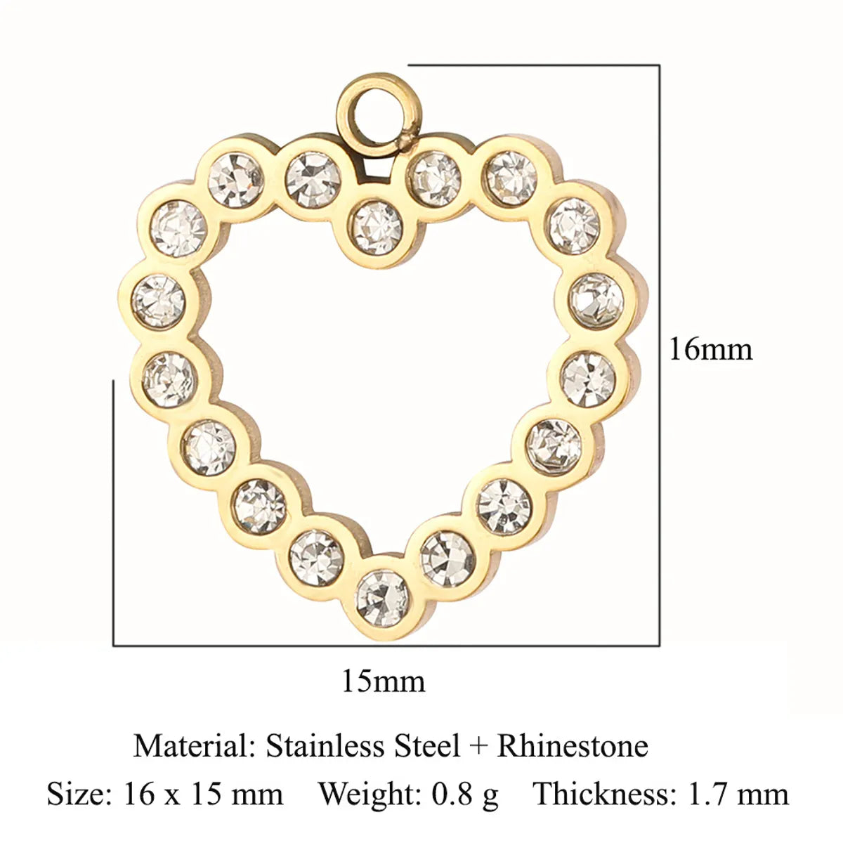 Simple Style Classic Style Heart Shape Shell Zircon Titanium Steel Wholesale Charms