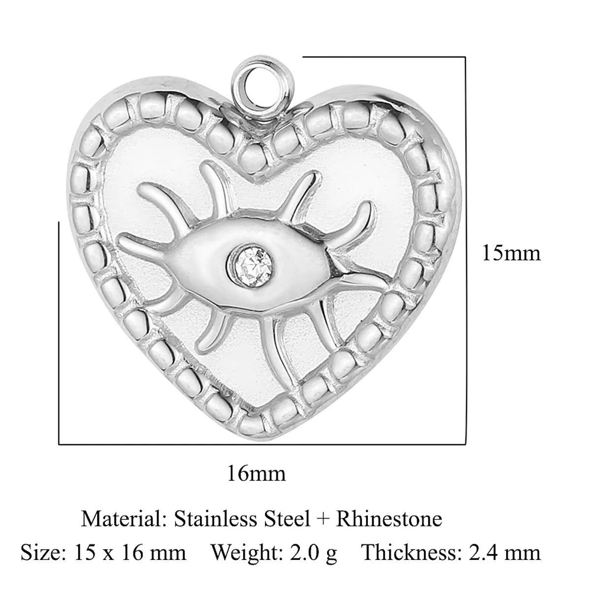 Simple Style Classic Style Heart Shape Shell Zircon Titanium Steel Wholesale Charms