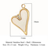 Simple Style Classic Style Heart Shape Shell Zircon Titanium Steel Wholesale Charms