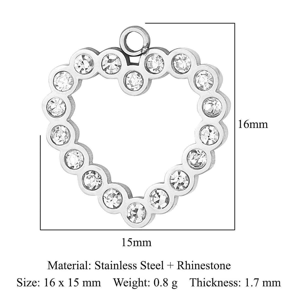 Simple Style Classic Style Heart Shape Shell Zircon Titanium Steel Wholesale Charms