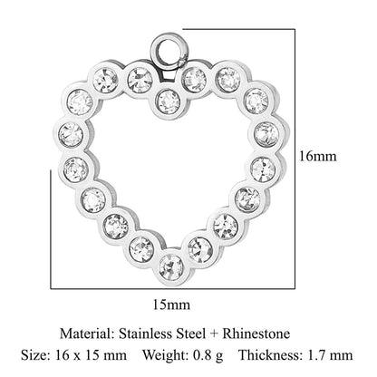 Simple Style Classic Style Heart Shape Shell Zircon Titanium Steel Wholesale Charms