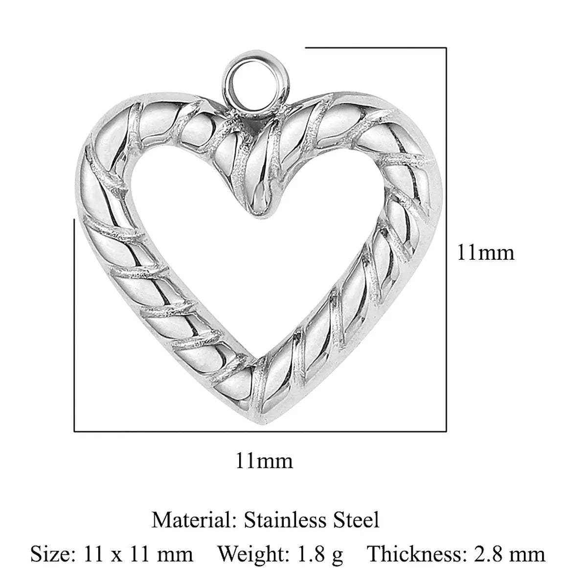 Simple Style Classic Style Heart Shape Shell Zircon Titanium Steel Wholesale Charms