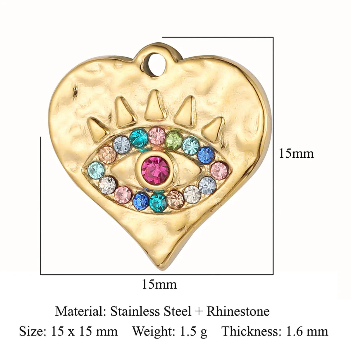 Simple Style Classic Style Heart Shape Shell Zircon Titanium Steel Wholesale Charms