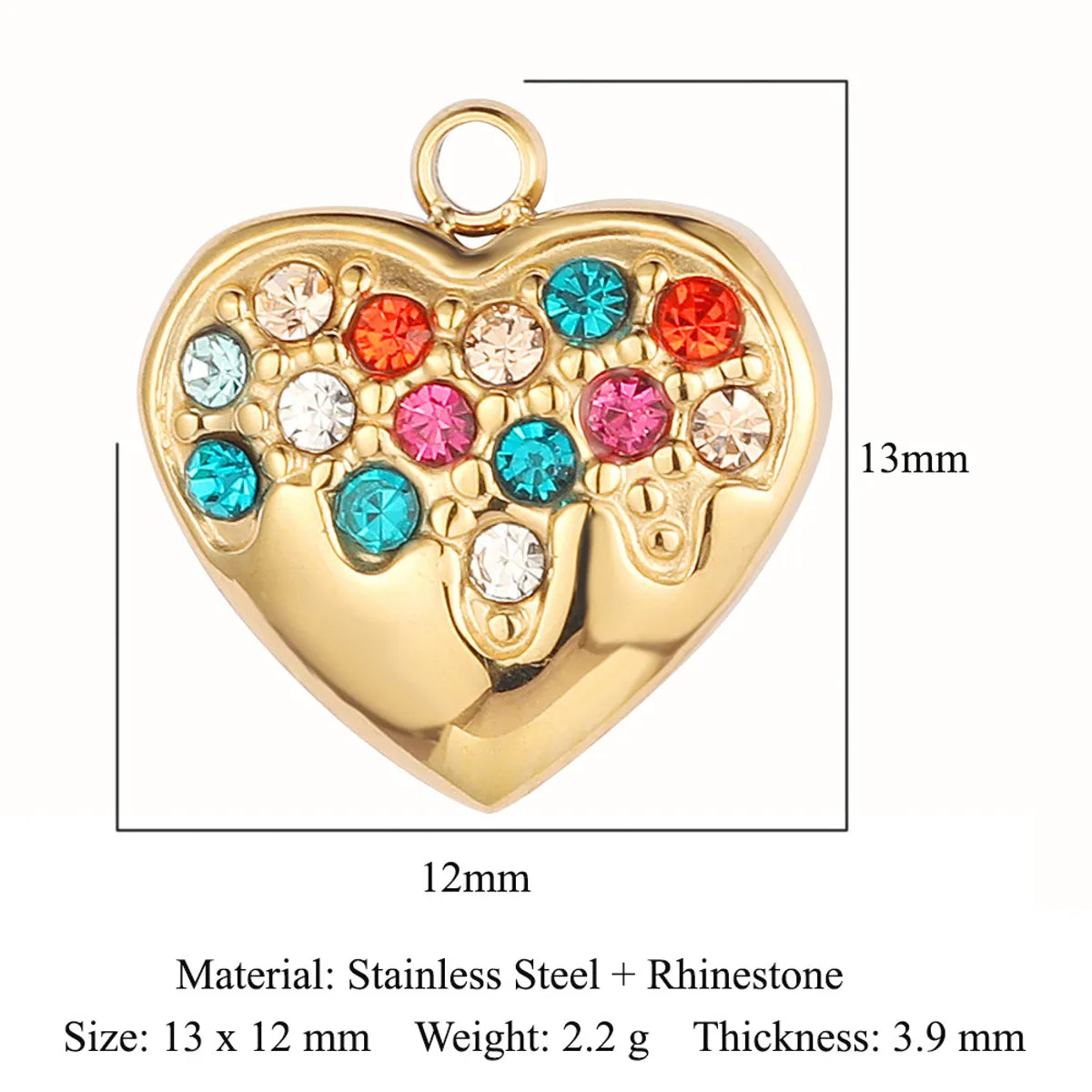 Simple Style Classic Style Heart Shape Shell Zircon Titanium Steel Wholesale Charms