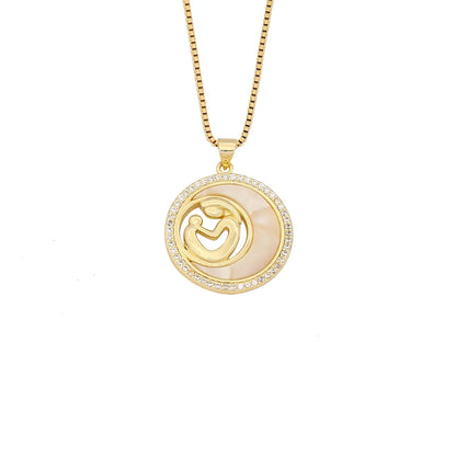 304 Stainless Steel Copper 18K Gold Plated Simple Style Classic Style Plating Heart Shape Zircon Pendant Necklace