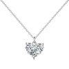 Simple Style Classic Style Heart Shape Sterling Silver Inlay Zircon Women'S Earrings Necklace