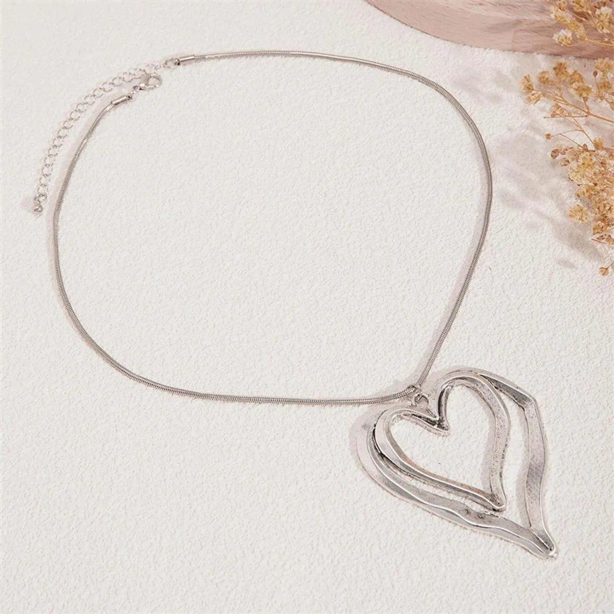 Simple Style Classic Style Heart Shape Zinc Alloy Women's Pendant Necklace