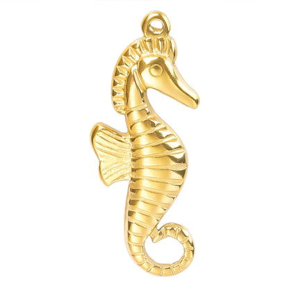 Simple Style Classic Style Hippocampus 304 Stainless Steel Plating Women'S Pendant Necklace