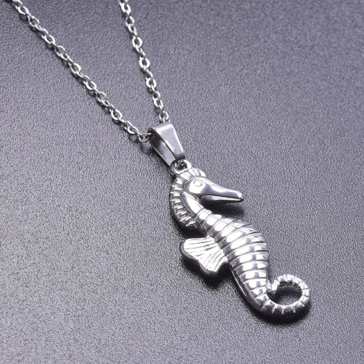 Simple Style Classic Style Hippocampus 304 Stainless Steel Plating Women'S Pendant Necklace