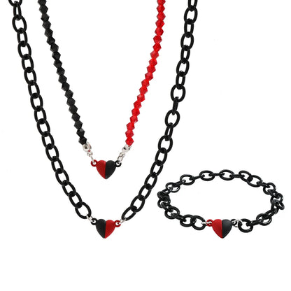 Simple Style Classic Style Irregular Heart Shape Iron Inlay Crystal Women's Jewelry Set