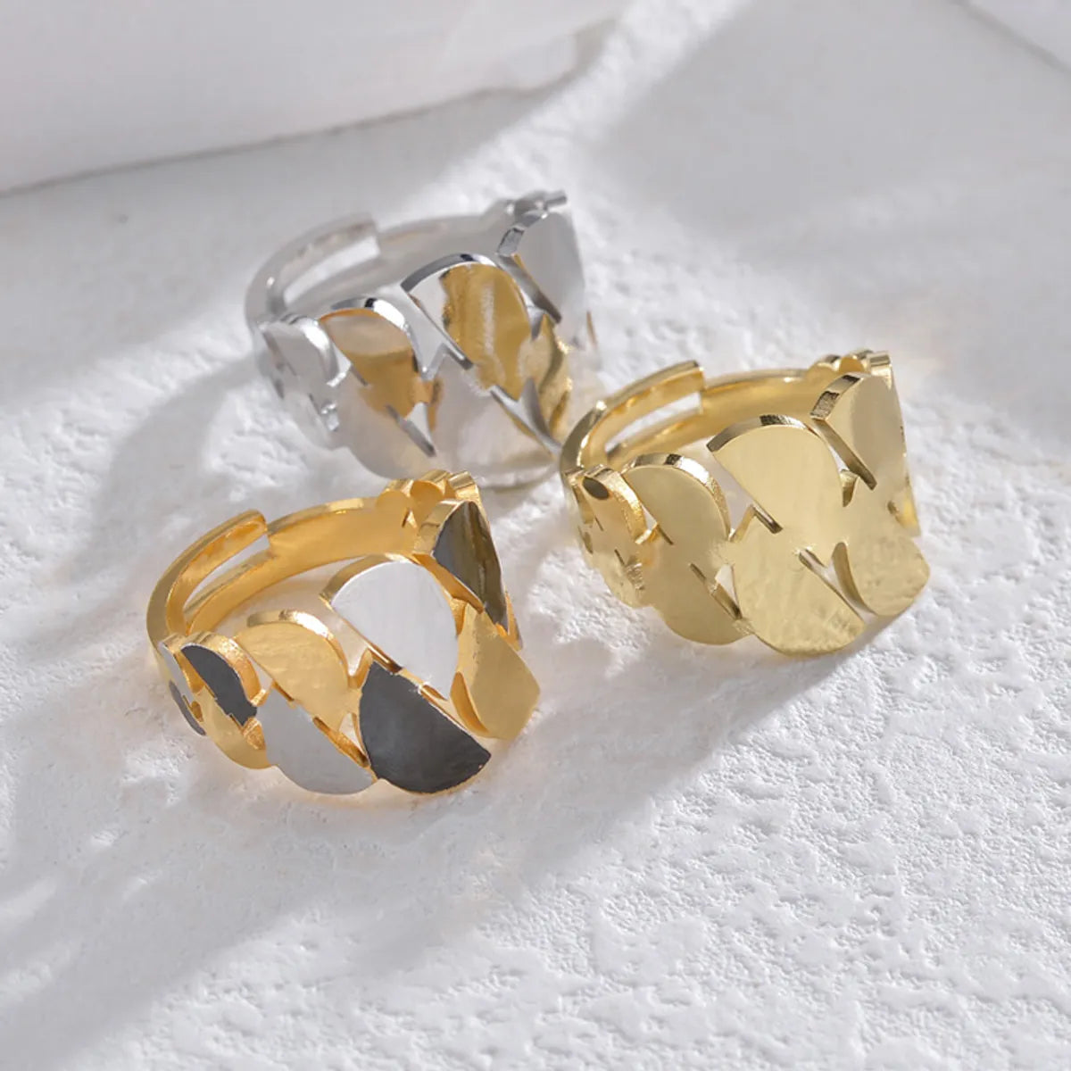 Simple Style Classic Style Irregular Stainless Steel Plating 14k Gold Plated Open Rings