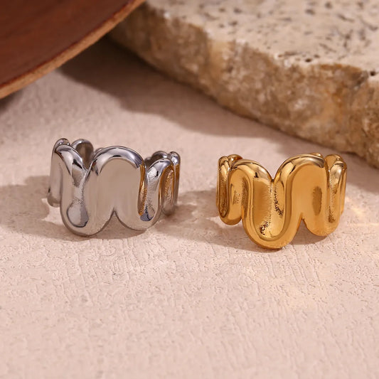 Simple Style Classic Style Irregular Stainless Steel Plating 18k Gold Plated Open Rings