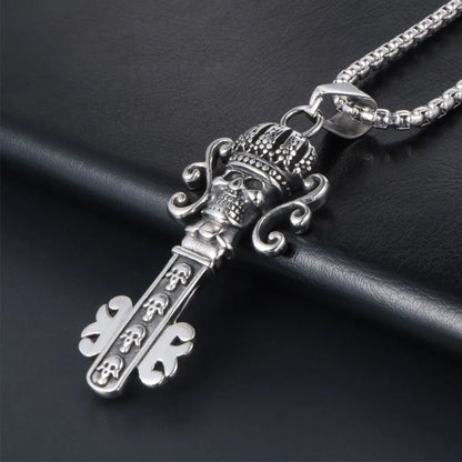 Simple Style Classic Style Key Skull 304 Stainless Steel Polishing Men'S Pendant Necklace