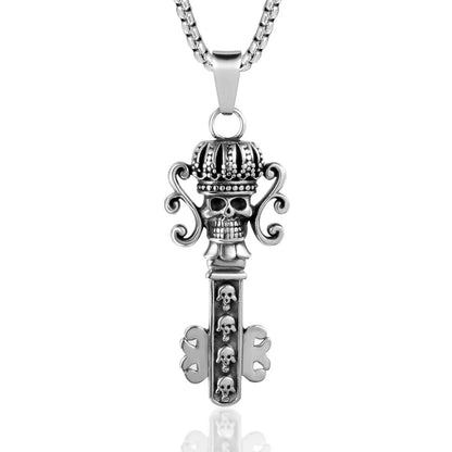 Simple Style Classic Style Key Skull 304 Stainless Steel Polishing Men'S Pendant Necklace