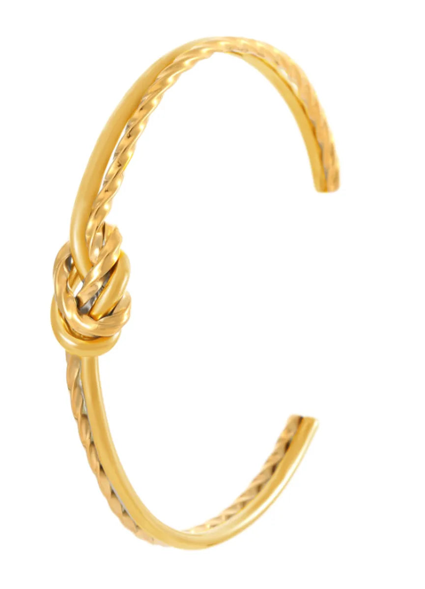 Simple Style Classic Style Knot Twist Stainless Steel Plating 18k Gold Plated