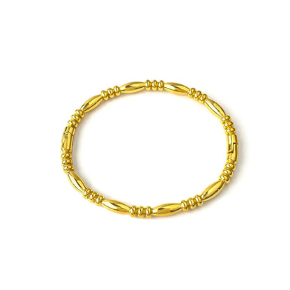 Simple Style Classic Style Korean Style Geometric 304 Stainless Steel 18K Gold Plated Zircon Bangle In Bulk