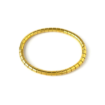 Simple Style Classic Style Korean Style Geometric 304 Stainless Steel 18K Gold Plated Zircon Bangle In Bulk