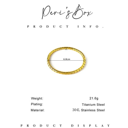 Simple Style Classic Style Korean Style Geometric 304 Stainless Steel 18K Gold Plated Zircon Bangle In Bulk