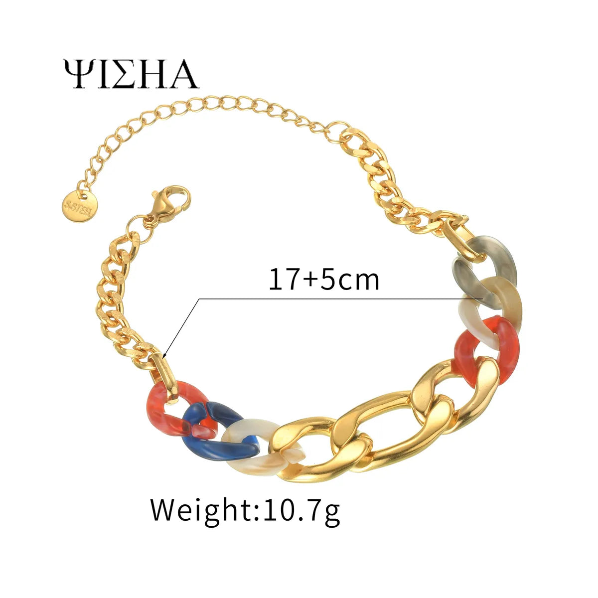 Simple Style Classic Style Leaf Titanium Steel Gold Plated Bracelets In Bulk