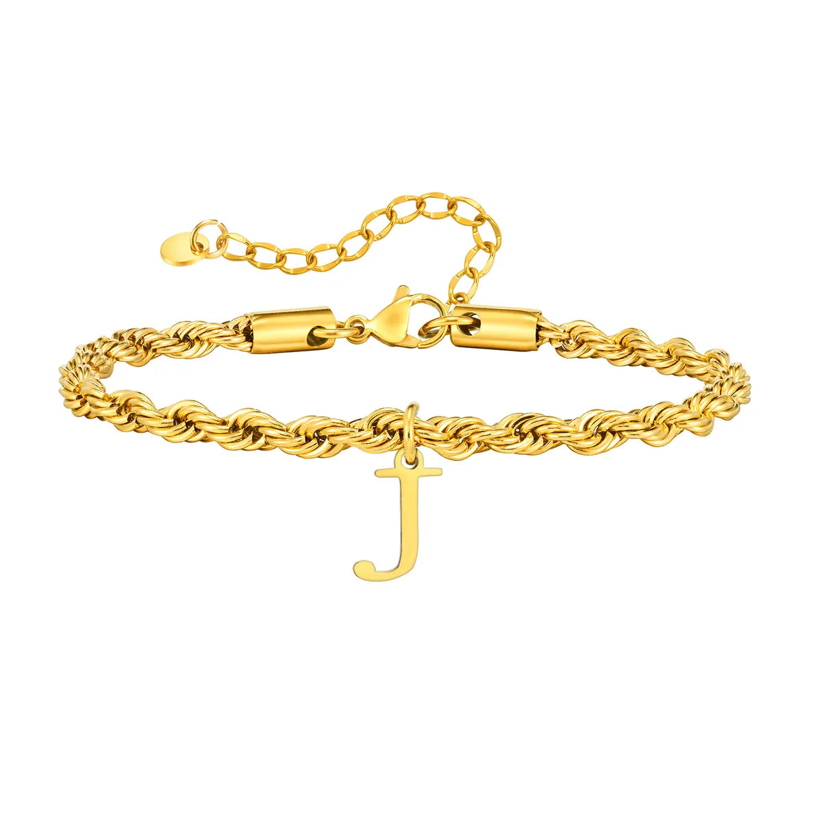 Simple Style Classic Style Letter 201 Stainless Steel 18K Gold Plated Bracelets In Bulk