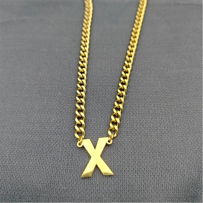 Simple Style Classic Style Letter 304 Stainless Steel Hollow Out Men'S Pendant Necklace