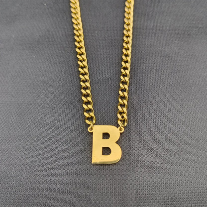 Simple Style Classic Style Letter 304 Stainless Steel Hollow Out Men'S Pendant Necklace