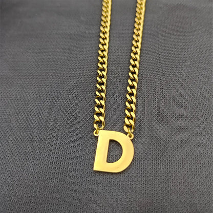 Simple Style Classic Style Letter 304 Stainless Steel Hollow Out Men'S Pendant Necklace