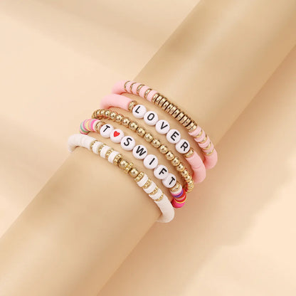 Simple Style Classic Style Letter Alloy Soft Clay Wholesale Bracelets