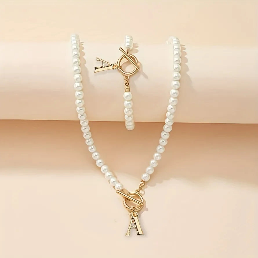 Simple Style Classic Style Letter Arylic Alloy Wholesale Bracelets Necklace