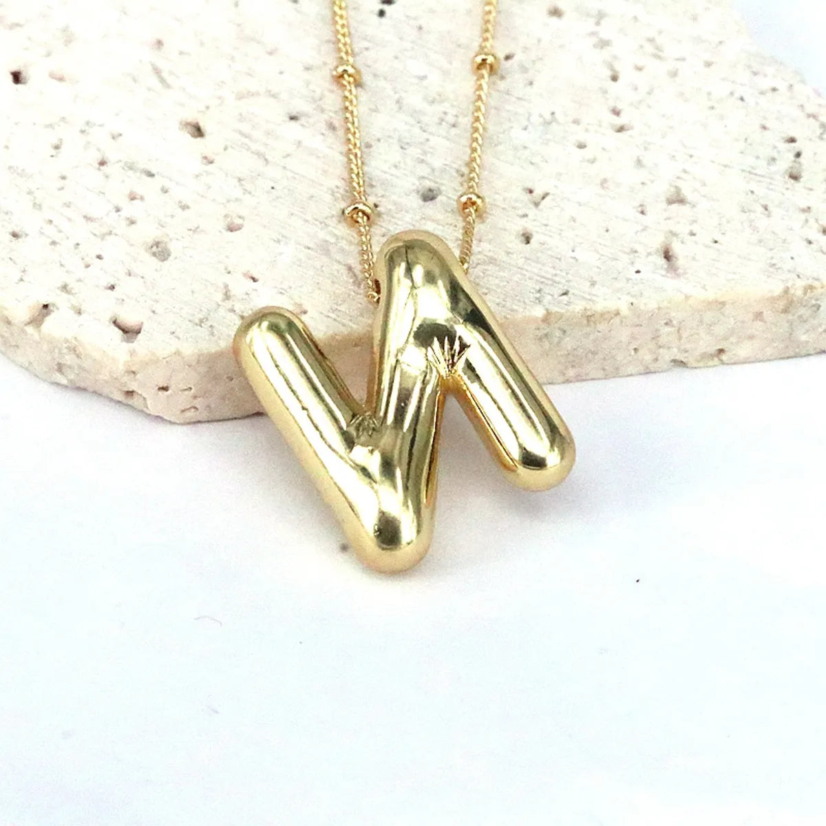 Simple Style Classic Style Letter Copper 18k Gold Plated Pendant Necklace In Bulk