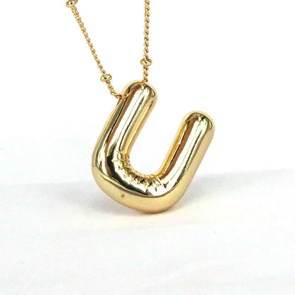 Simple Style Classic Style Letter Copper 18k Gold Plated Pendant Necklace In Bulk