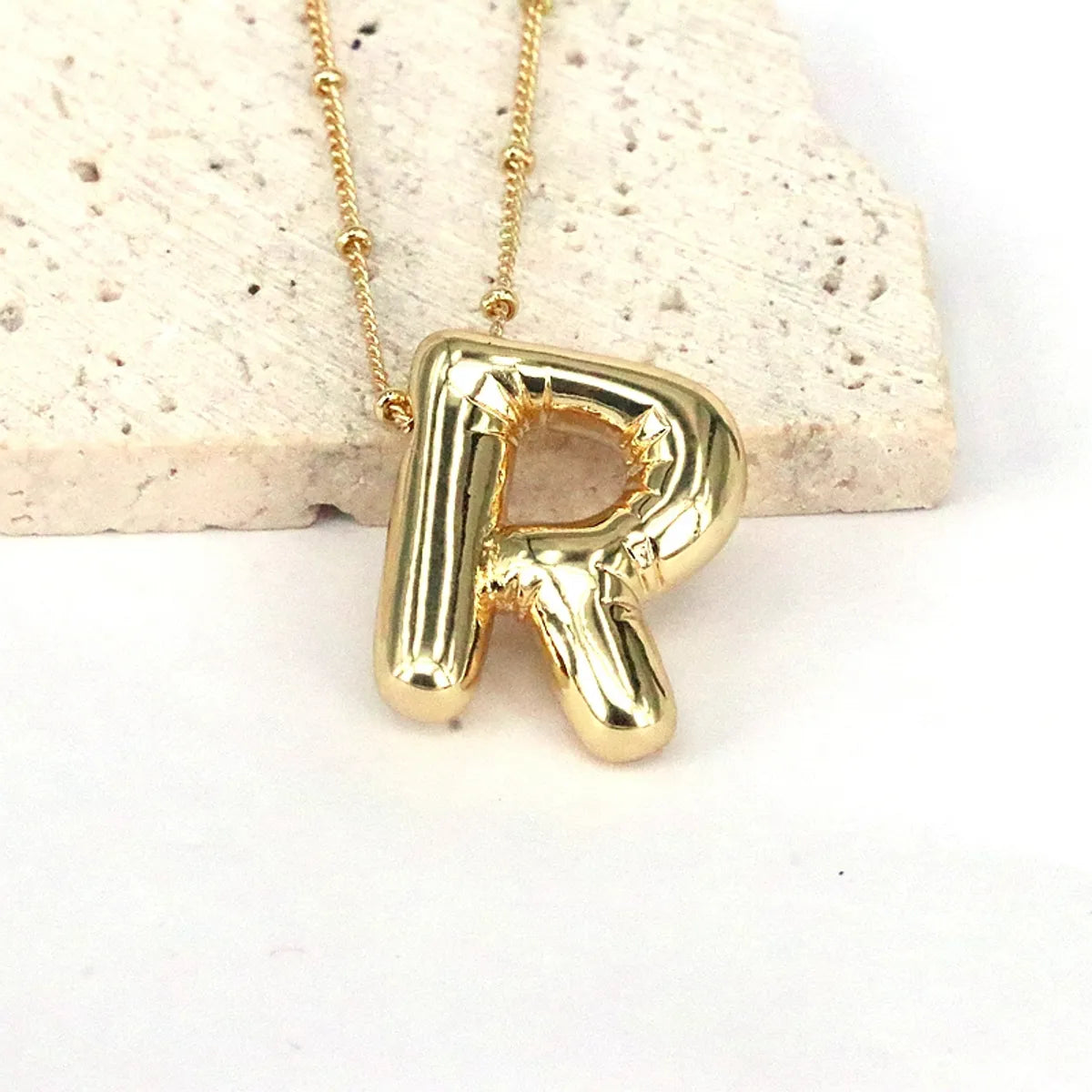 Simple Style Classic Style Letter Copper 18k Gold Plated Pendant Necklace In Bulk