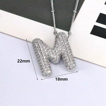 Simple Style Classic Style Letter Copper Plating Silver Plated Pendant Necklace