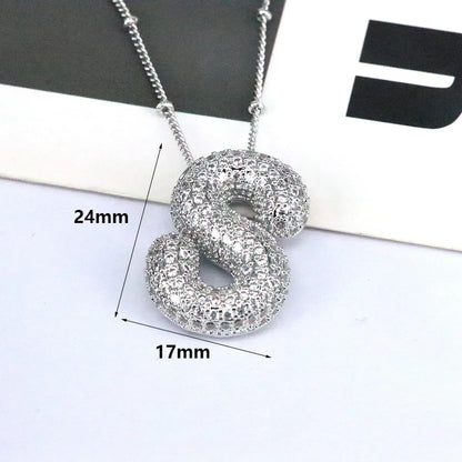 Simple Style Classic Style Letter Copper Plating Silver Plated Pendant Necklace