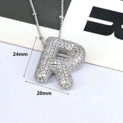 Simple Style Classic Style Letter Copper Plating Silver Plated Pendant Necklace