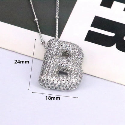 Simple Style Classic Style Letter Copper Plating Silver Plated Pendant Necklace