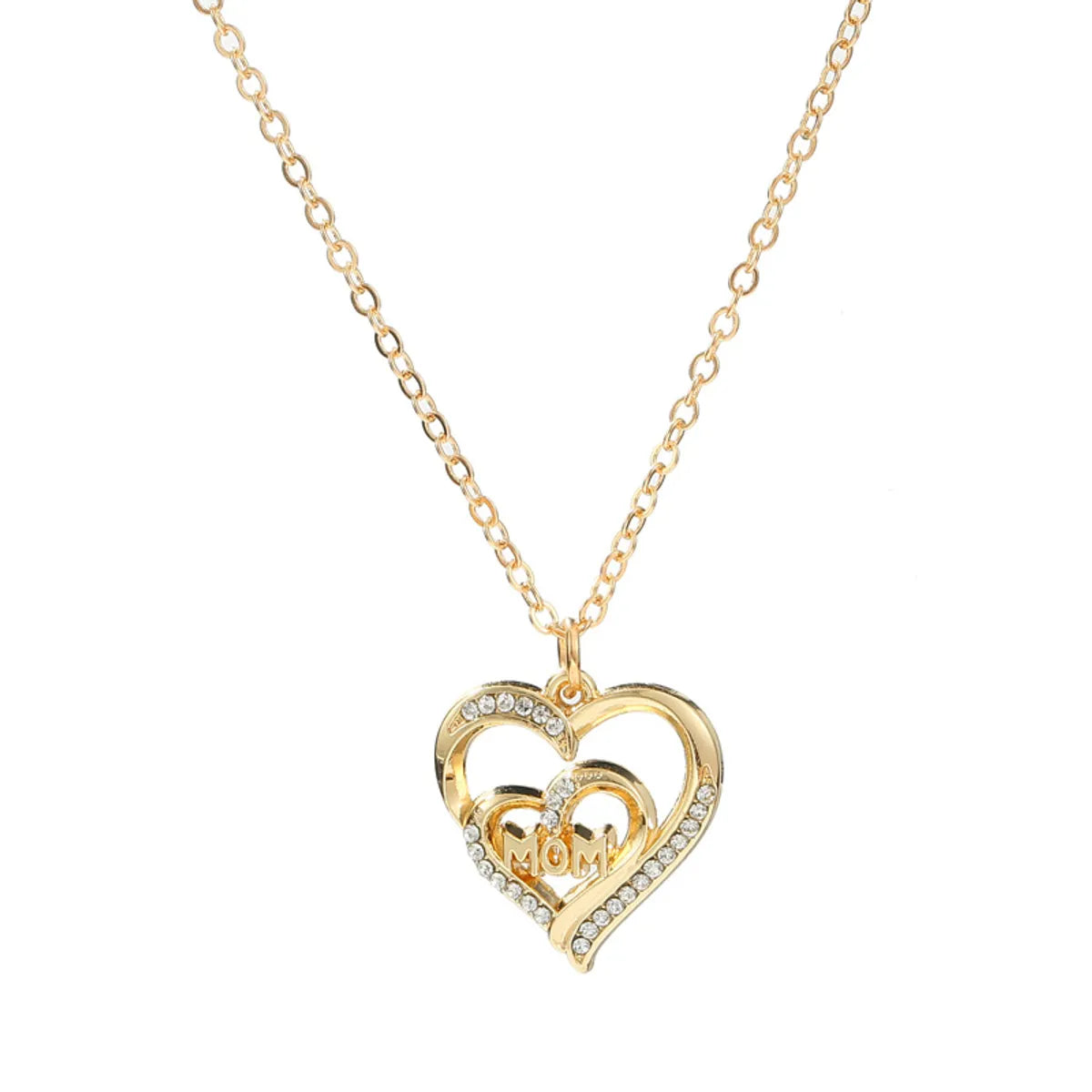 Simple Style Classic Style Letter Heart Shape Zircon Alloy Wholesale Pendant Necklace