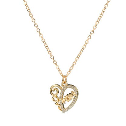 Simple Style Classic Style Letter Heart Shape Zircon Alloy Wholesale Pendant Necklace