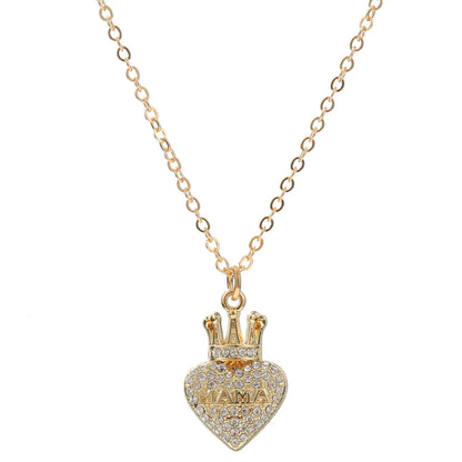 Simple Style Classic Style Letter Heart Shape Zircon Alloy Wholesale Pendant Necklace