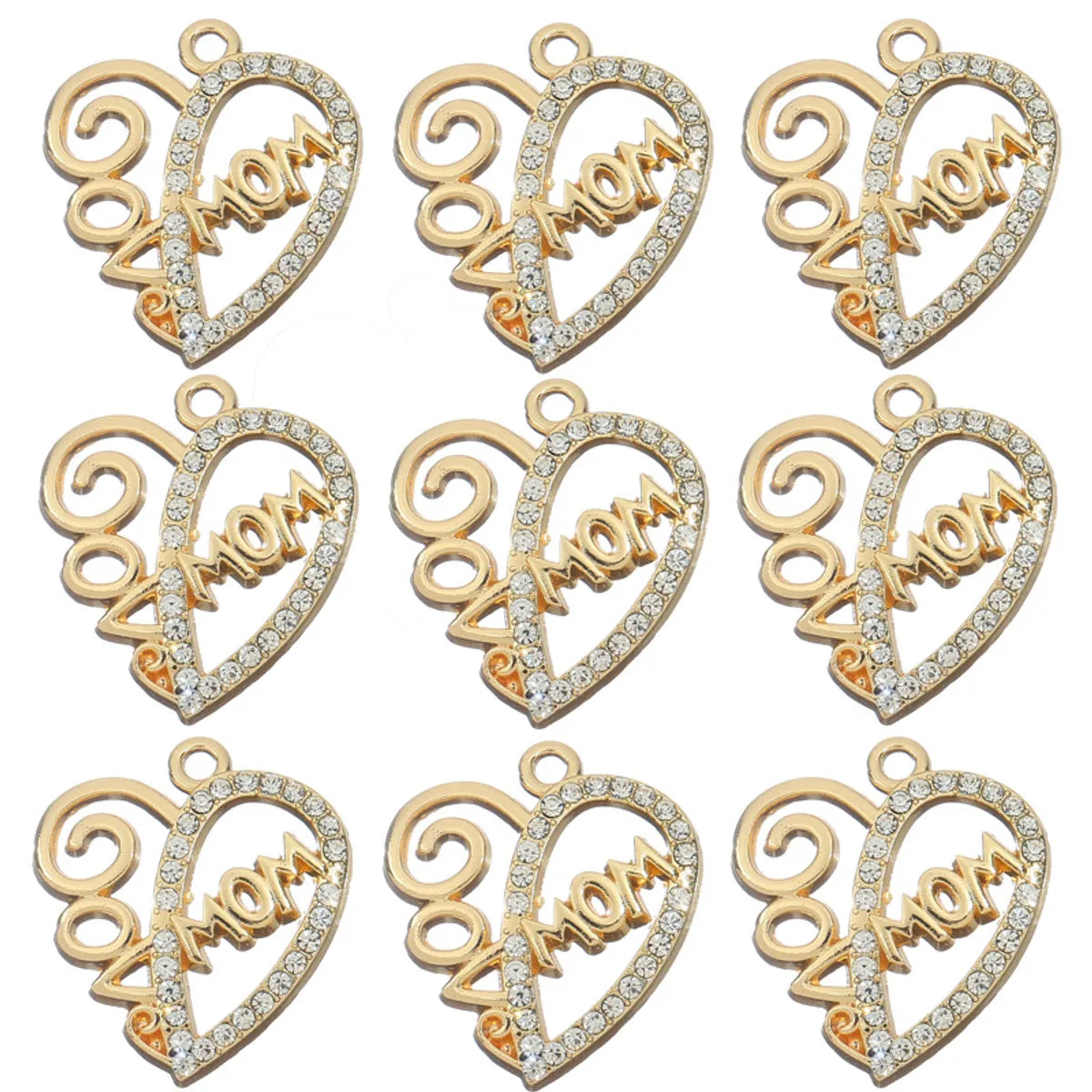 Simple Style Classic Style Letter Heart Shape Zircon Alloy Wholesale Pendant Necklace