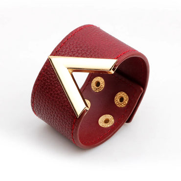 Simple Style Classic Style Letter Pu Leather Alloy Wholesale Bangle