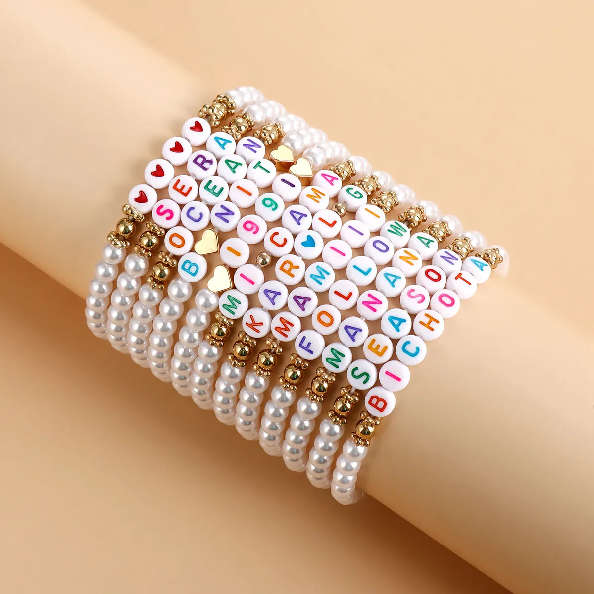 Simple Style Classic Style Letter Seed Bead Beaded Women'S Bracelets