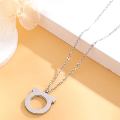 Simple Style Classic Style Letter Stainless Steel Plating Inlay Zircon Gold Plated Silver Plated Pendant Necklace