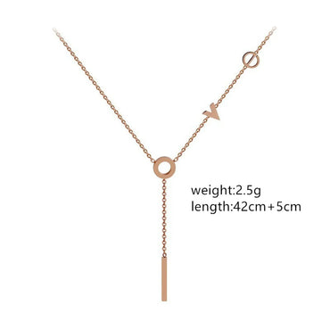 Simple Style Classic Style Letter Stainless Steel Titanium Steel Rose Gold Plated Necklace