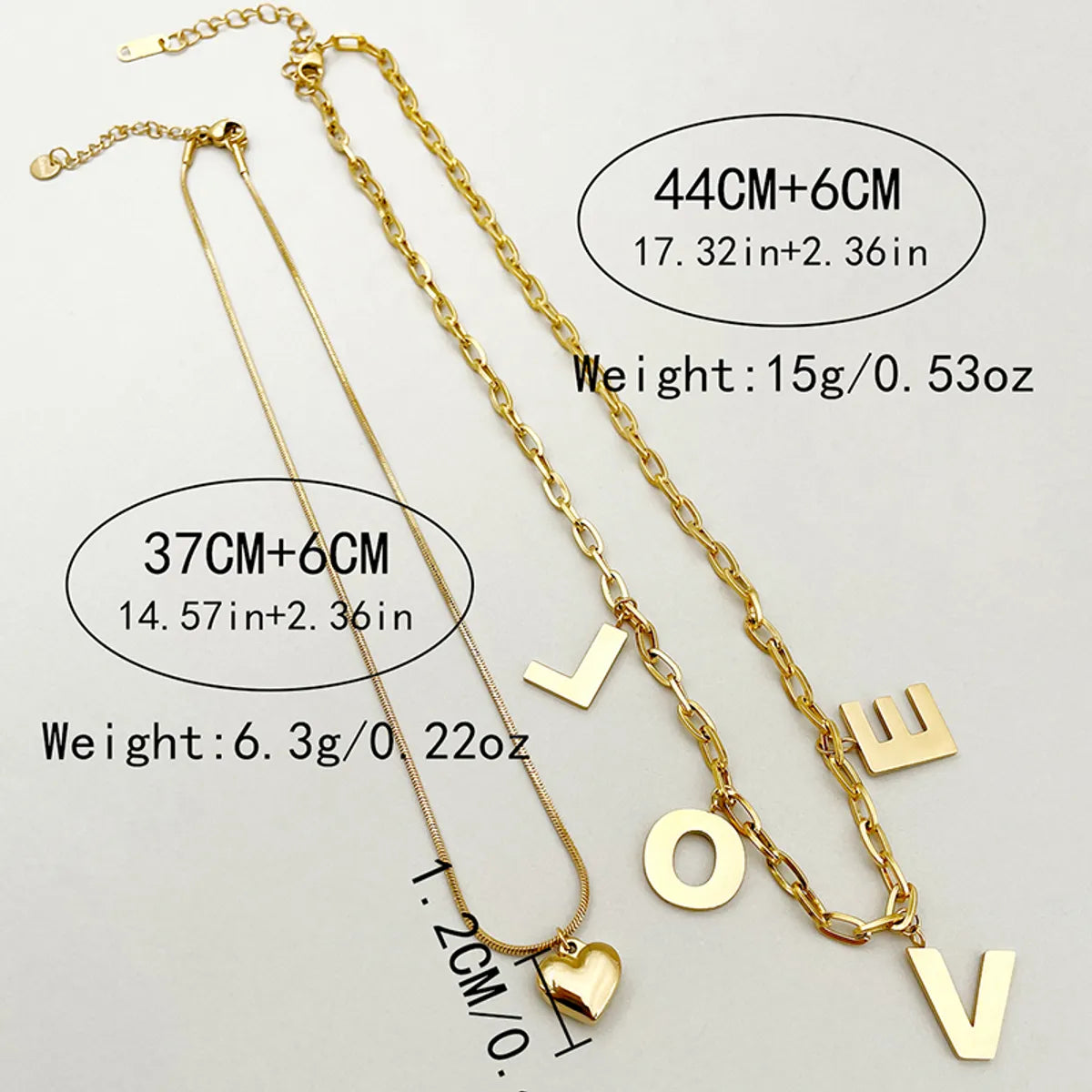 Simple Style Classic Style Love Heart Shape Stainless Steel Plating Gold Plated Necklace