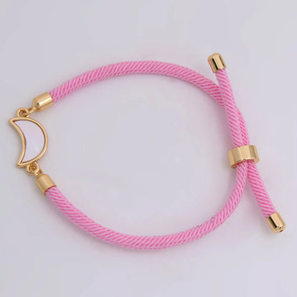 Simple Style Classic Style Moon Nylon Shell Copper Plating 18K Gold Plated Eid Al-Fitr Women's Bracelets