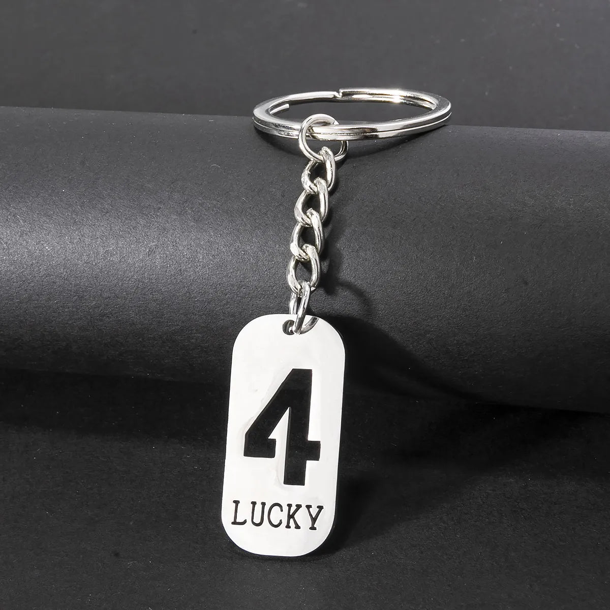 Simple Style Classic Style Number 201 Stainless Steel Polishing Bag Pendant Keychain