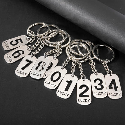 Simple Style Classic Style Number 201 Stainless Steel Polishing Bag Pendant Keychain