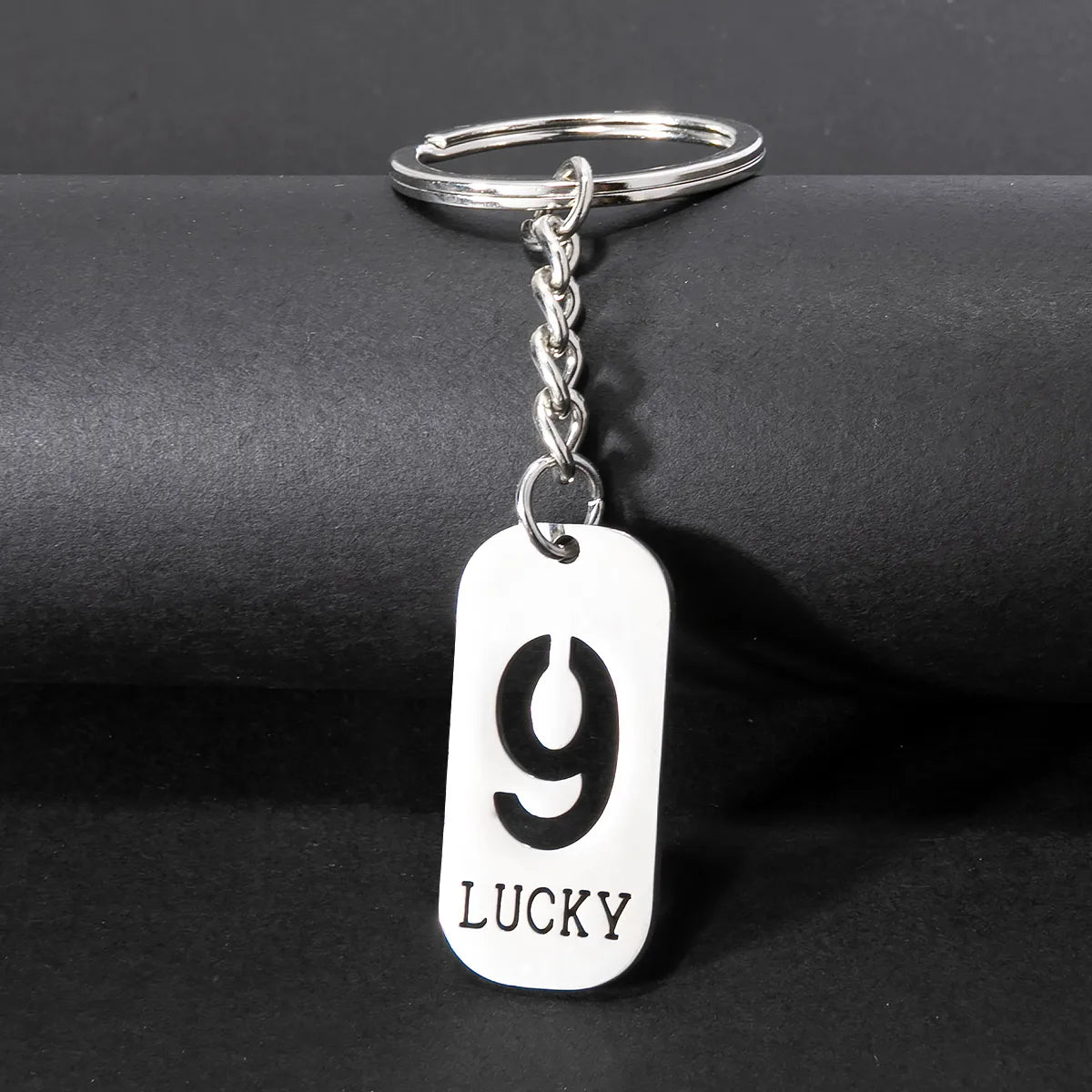 Simple Style Classic Style Number 201 Stainless Steel Polishing Bag Pendant Keychain