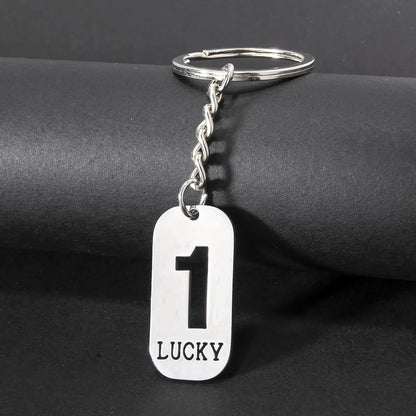 Simple Style Classic Style Number 201 Stainless Steel Polishing Bag Pendant Keychain